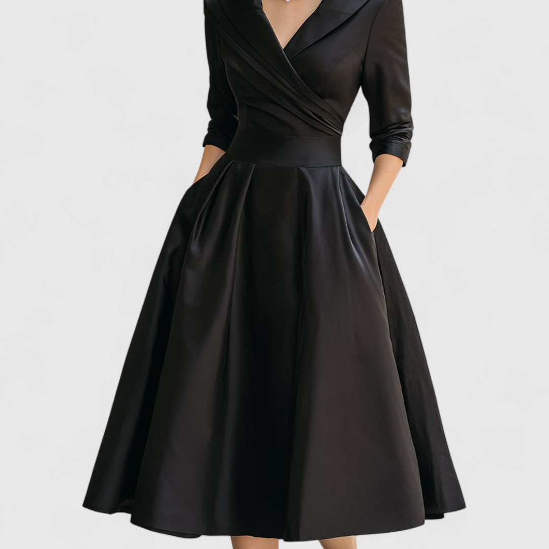 Elegant Midi Dress with V-Neckline for Women - photo 7