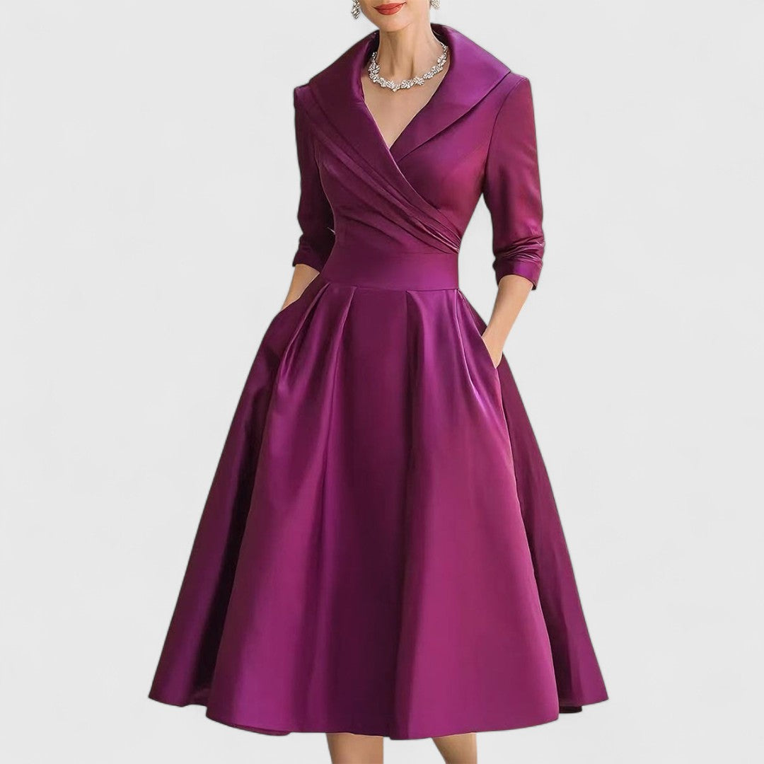 Elegant Midi Dress with V-Neckline for Women - photo 5
