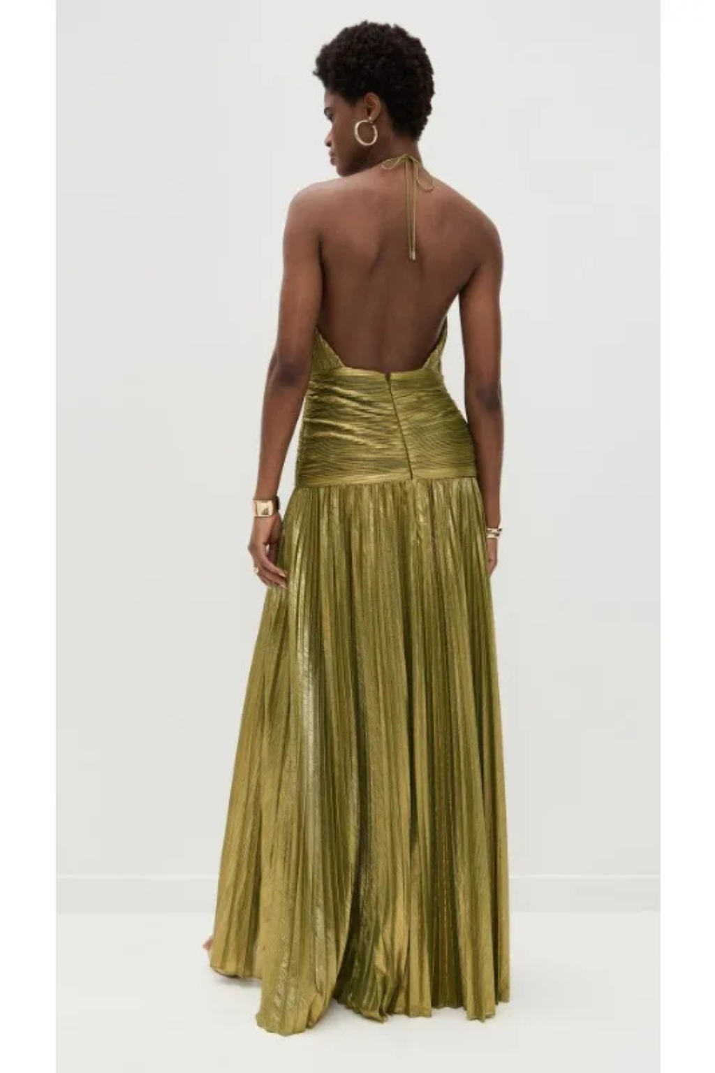 Women's Elegant Halter Neck Satin Wedding Guest Maxi Dress - photo 5