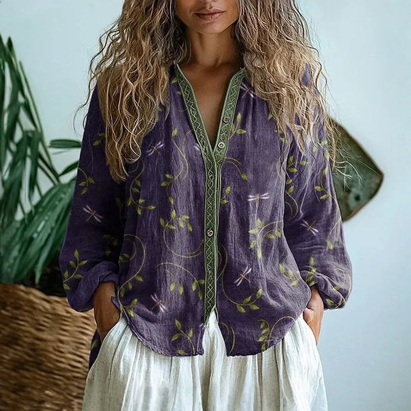 Women’s Boho Vintage Floral Printed Blouse - photo 1