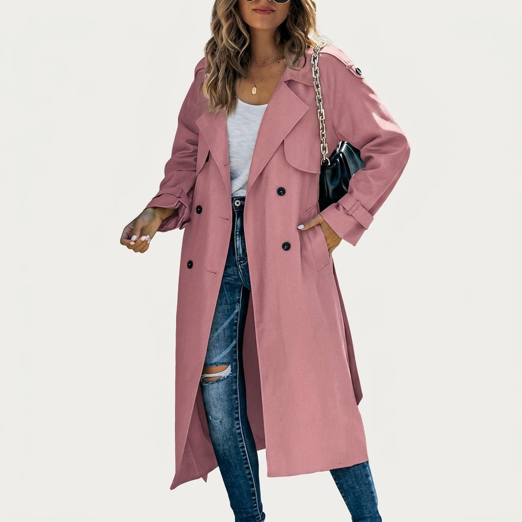 Alvanti - Elegant Double Breasted Long Trench Coat for Women - photo 2