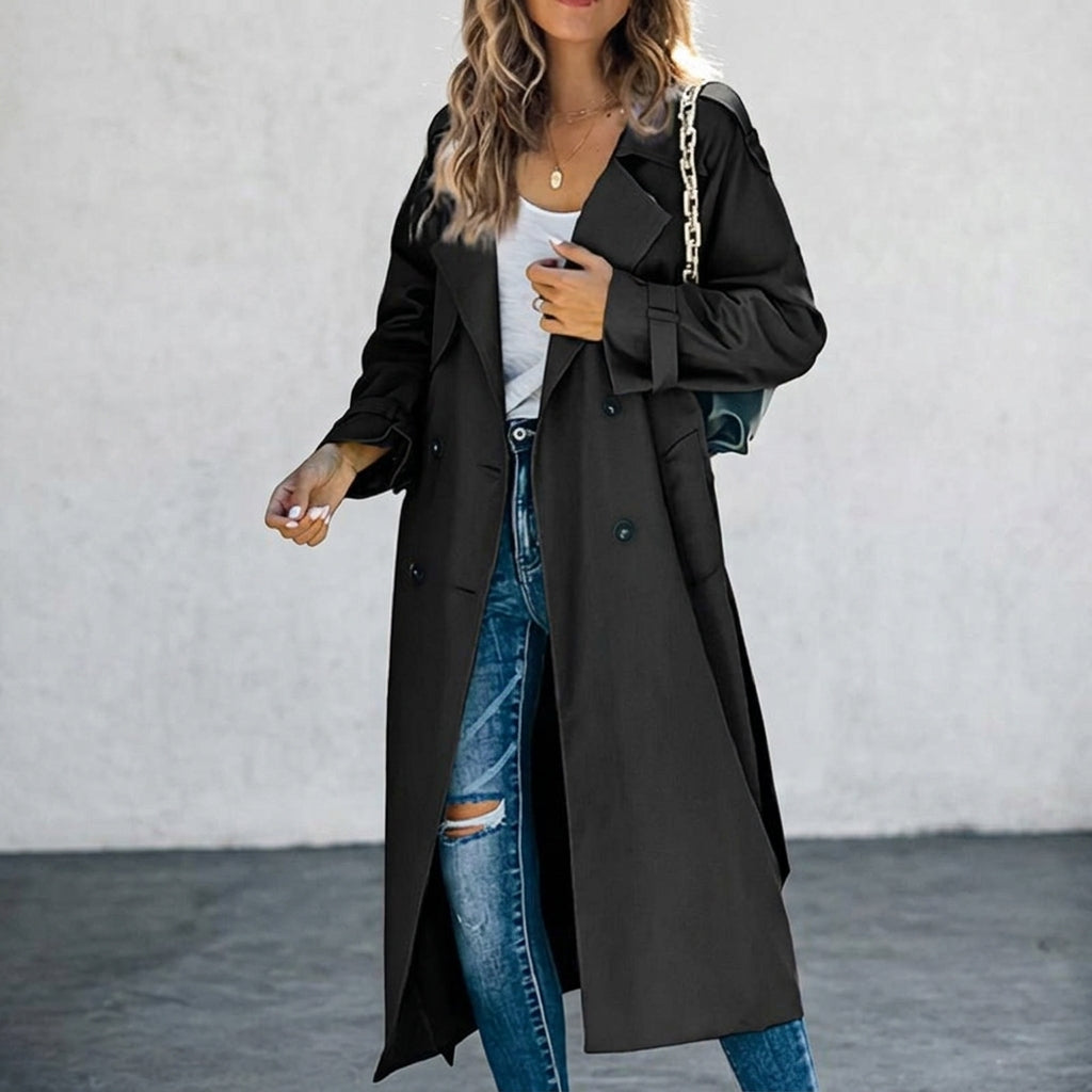 Alvanti - Elegant Double Breasted Long Trench Coat for Women - photo 6
