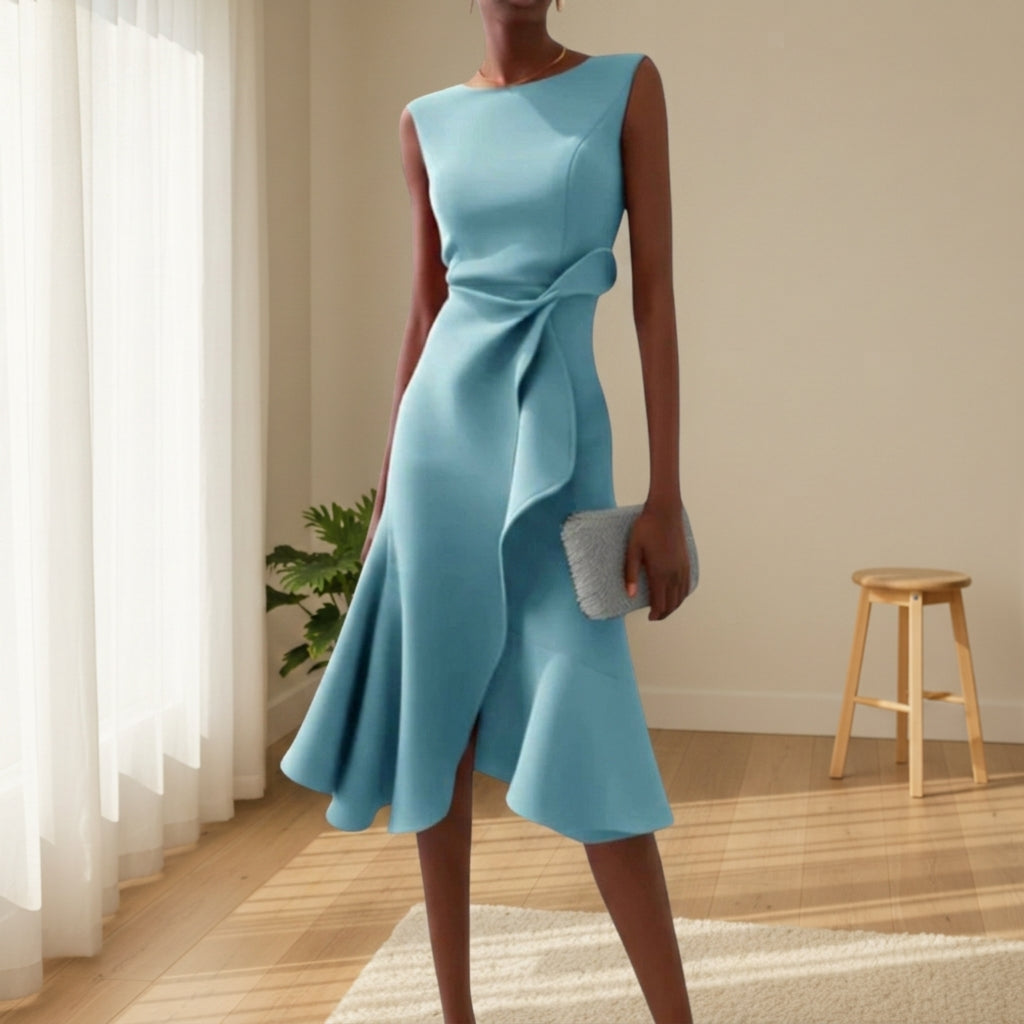 Positano - Women's Draped Asymmetric Midi Dress - photo 4