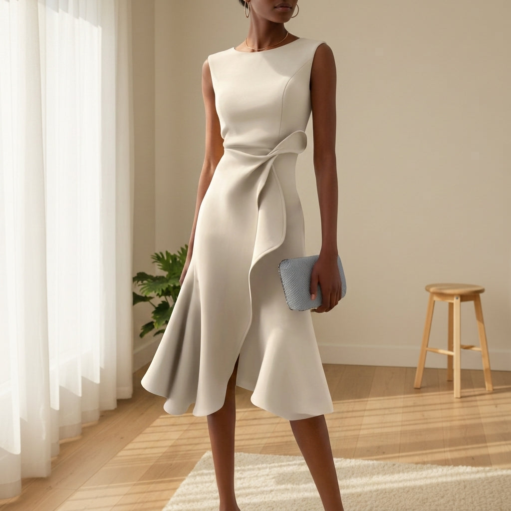 Positano - Women's Draped Asymmetric Midi Dress - photo 10