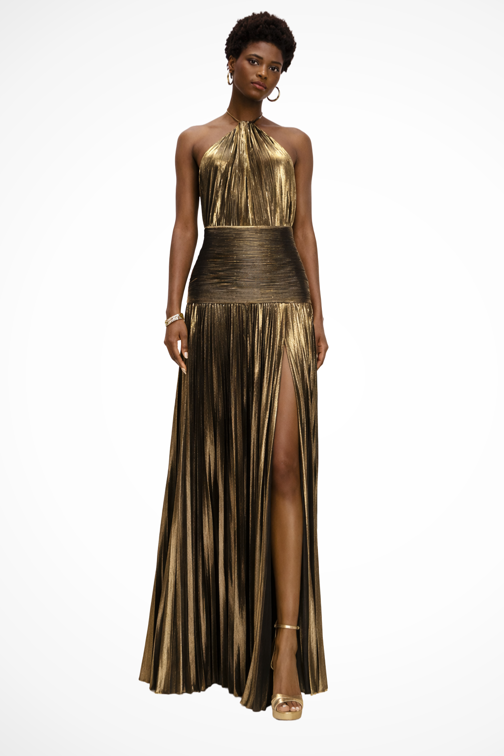 Women's Elegant Halter Neck Satin Wedding Guest Maxi Dress - photo 8