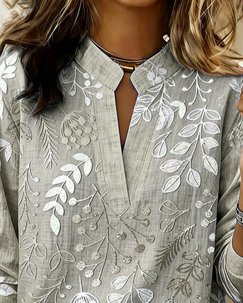Women's Lightweight V-Neck Blouse with Pastel Floral Print - photo 8