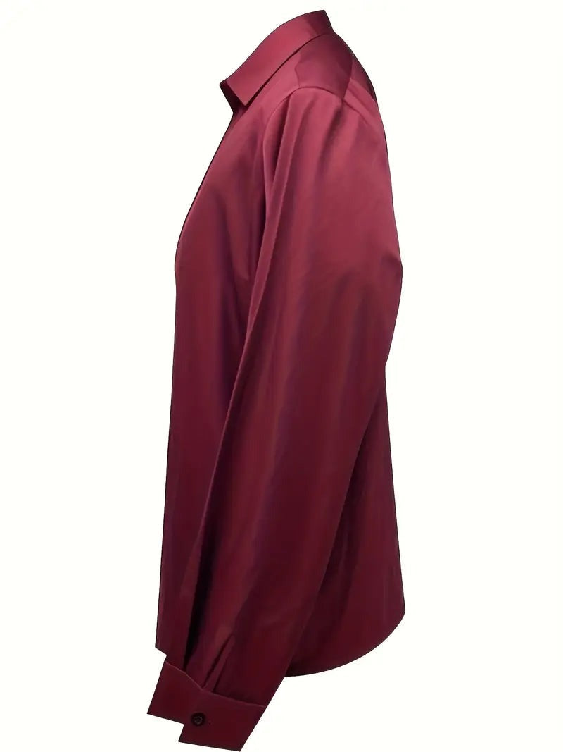 Blusa da donna con scollo a V, finitura satinata e drappeggio fluido
