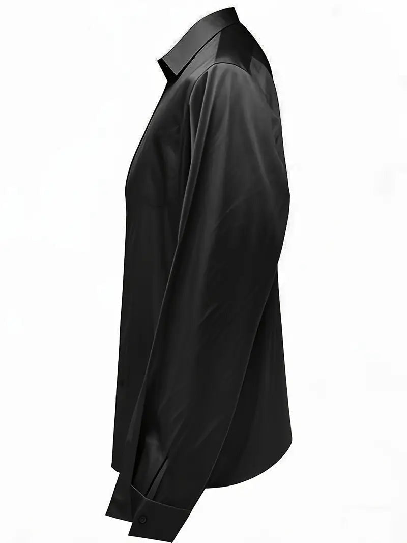 Blusa da donna con scollo a V, finitura satinata e drappeggio fluido