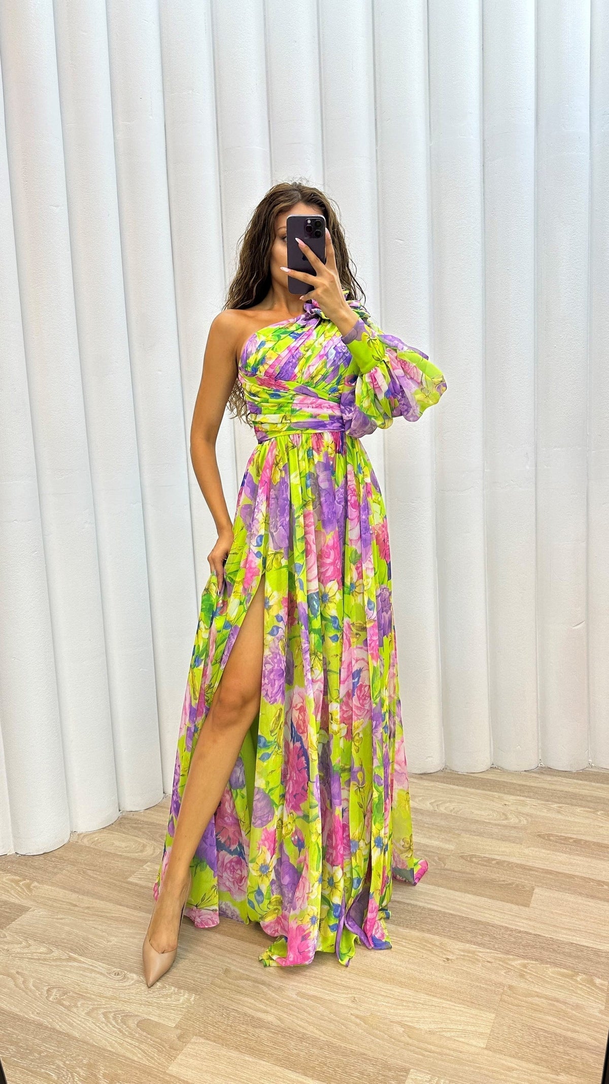 Samantha - Floral One Shoulder Dress - photo 3