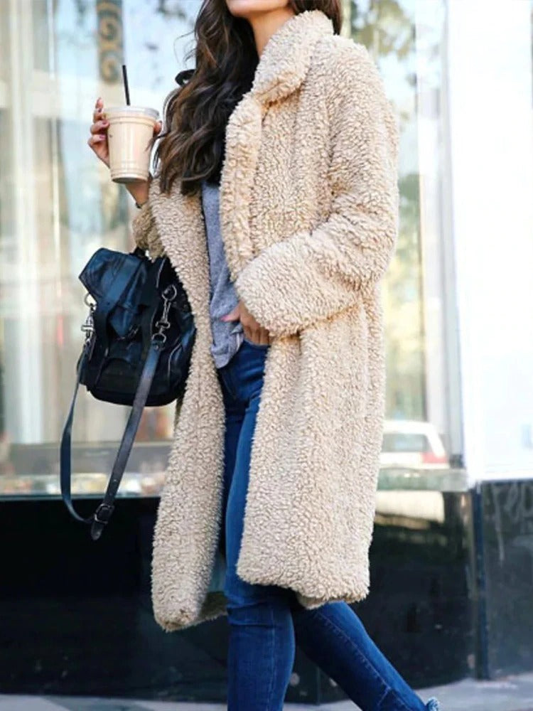 Soft Women's Fleece Teddy Coat Long Style - photo 7