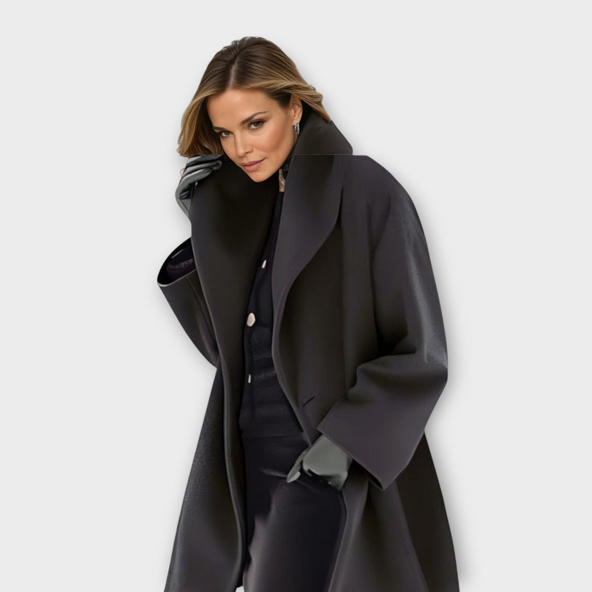 Womens Elegant Oversized Winter Coat with Timeless Style and Comfort - photo 2