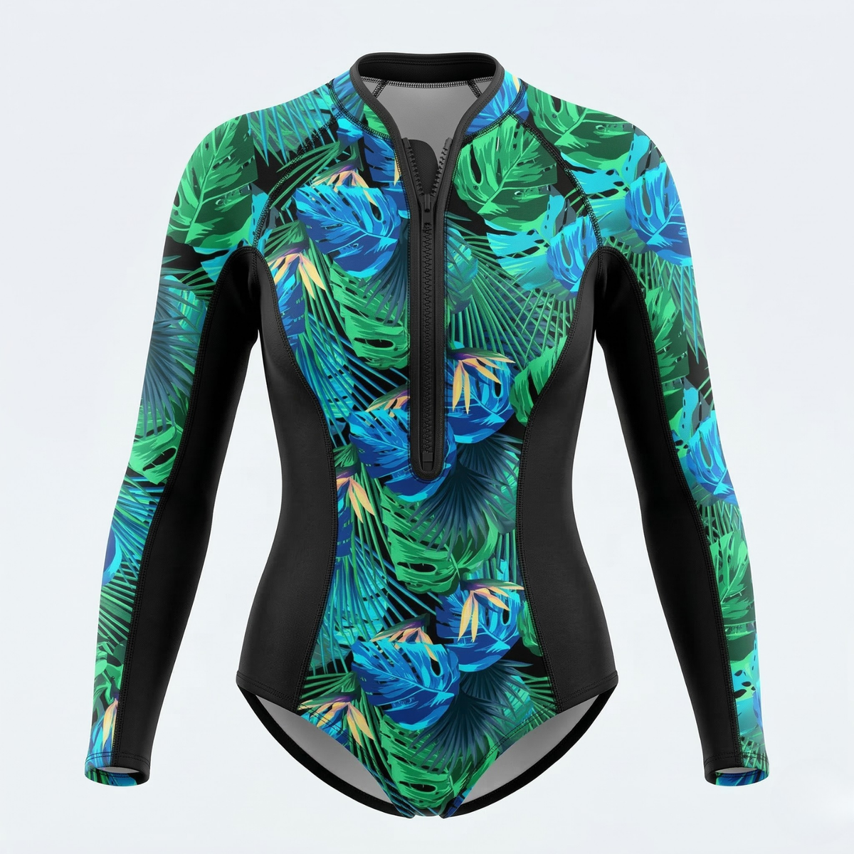 Women's Long Sleeve Tropical Surf Suit with UV Protection - photo 7
