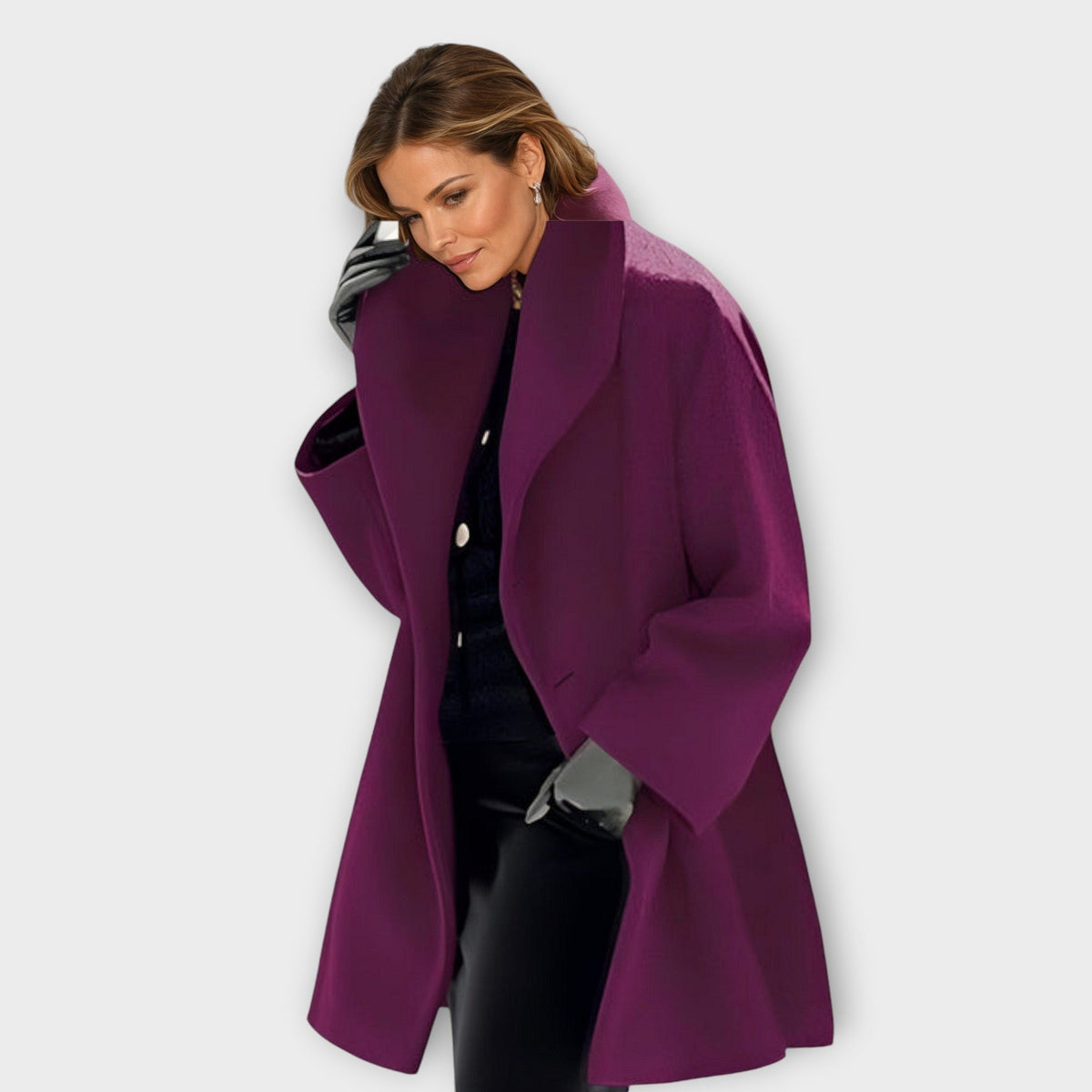 Womens Elegant Oversized Winter Coat with Timeless Style and Comfort - photo 5
