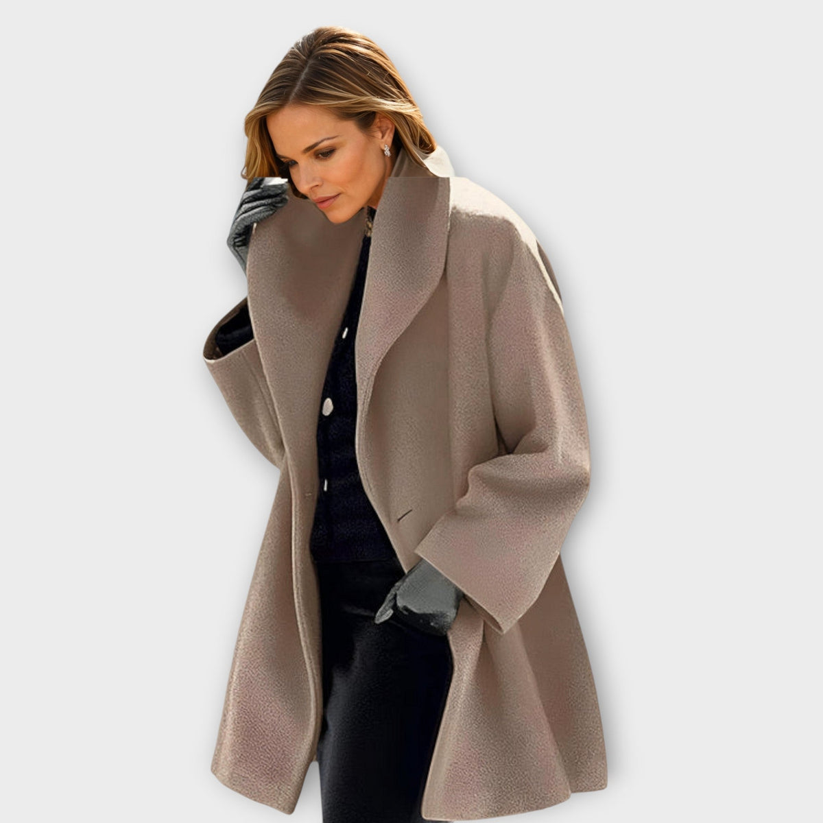 Womens Elegant Oversized Winter Coat with Timeless Style and Comfort - photo 3