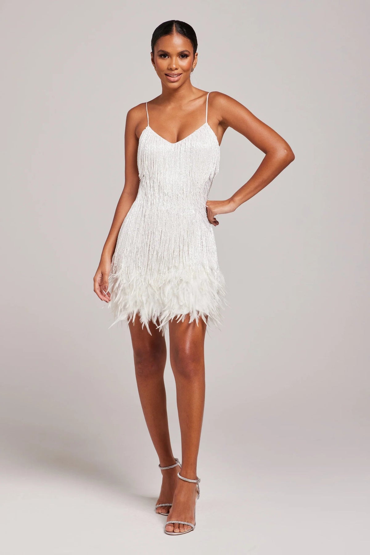 Margaret | Women’s Cocktail Dress with Fringe Feathers - photo 1