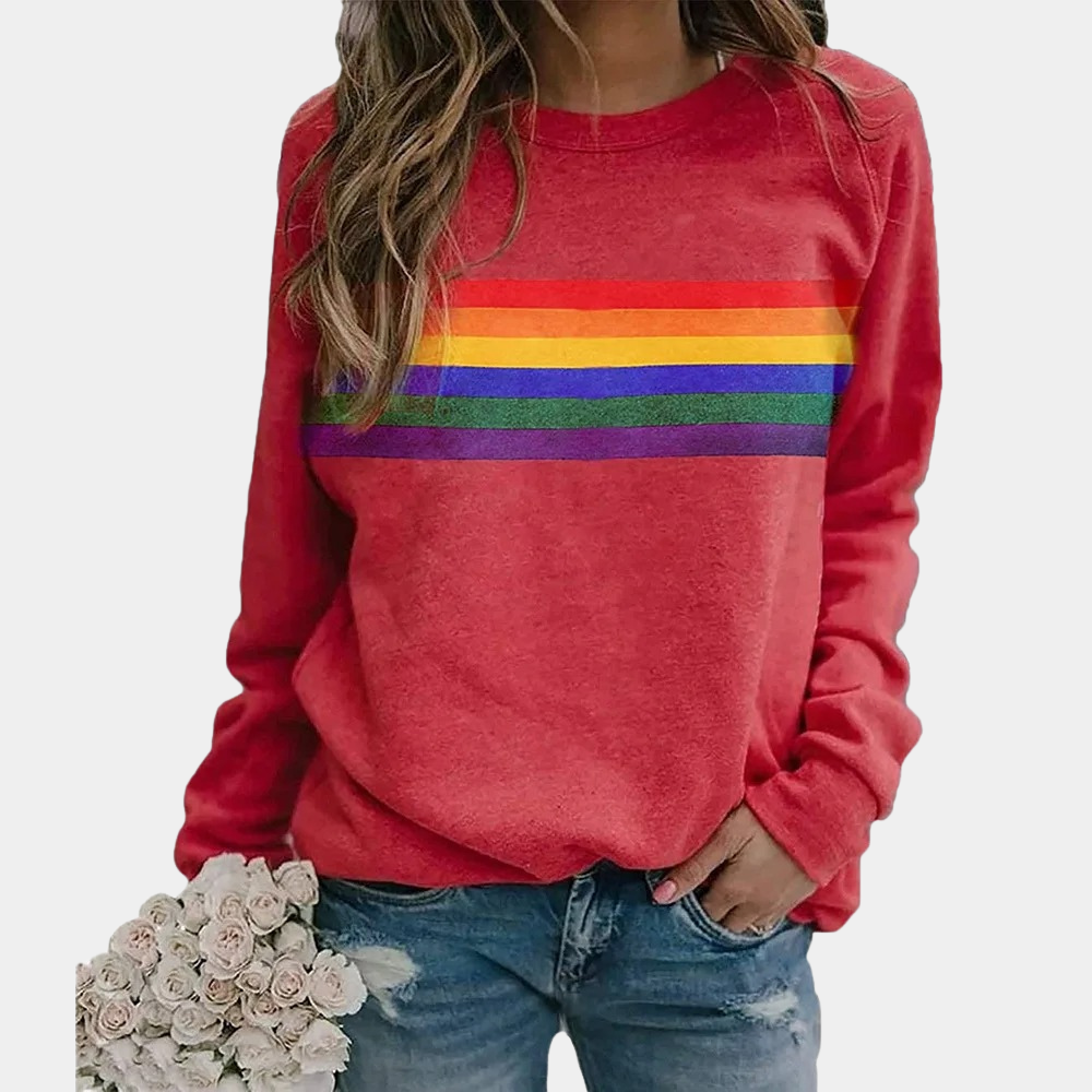 Daisy - Rainbow Stripe Crewneck Sweatshirt - photo 4