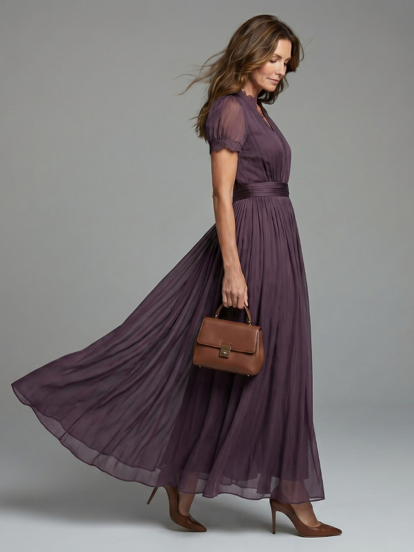 Women's Floral Maxi Evening Dress with Long Sleeves - photo 2
