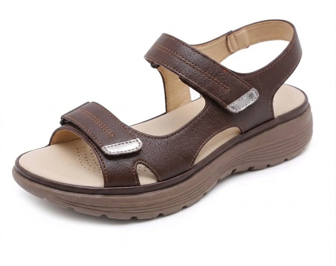 Women's Wide Fit Orthopedic Leather Sandals - photo 7