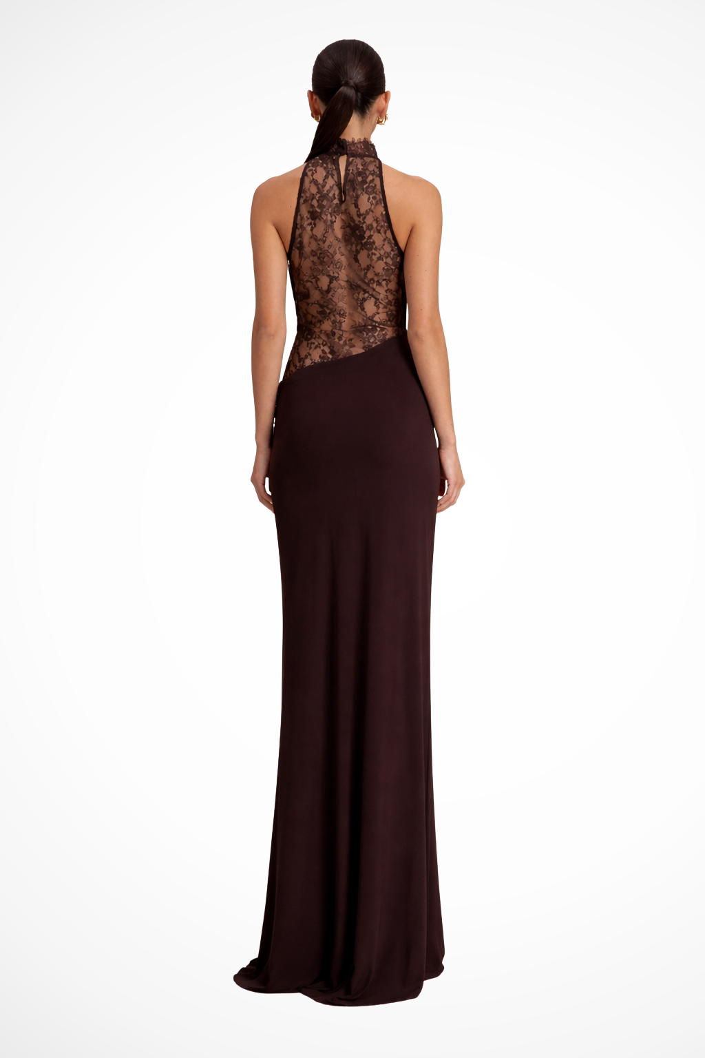 Women's Halter Neck Lace Maxi Dress Wedding Guest - photo 2