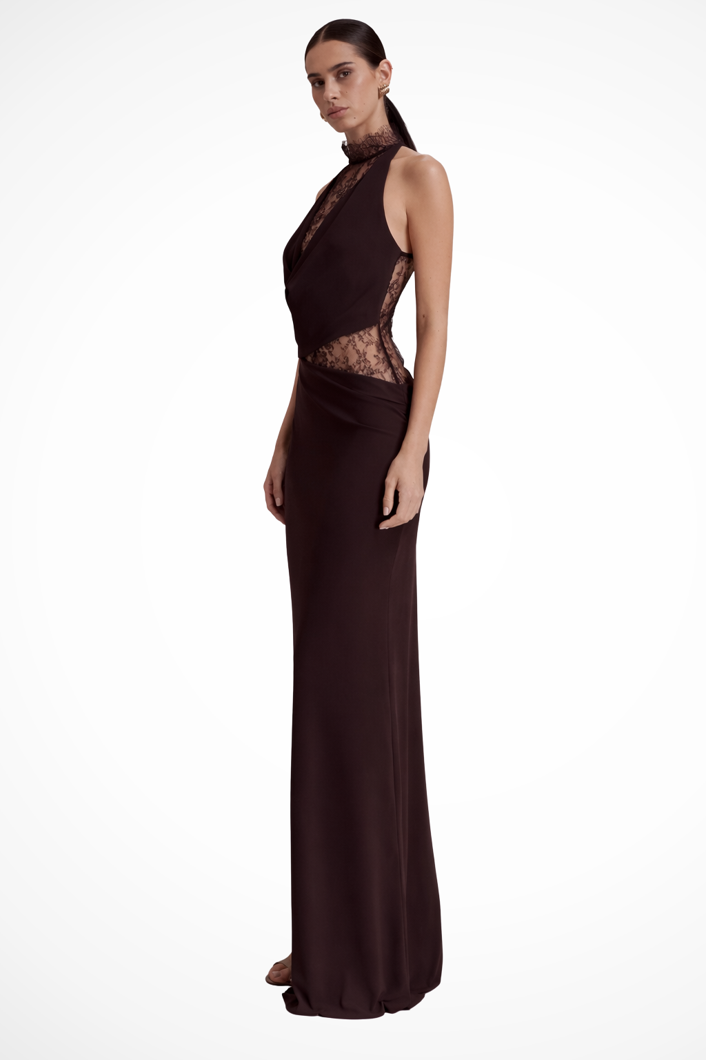 Women's Halter Neck Lace Maxi Dress Wedding Guest - photo 5
