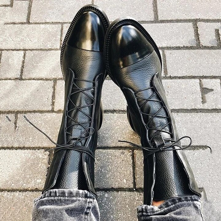 Sophia - Women's Lace-Up Leather Ankle Boots - photo 3