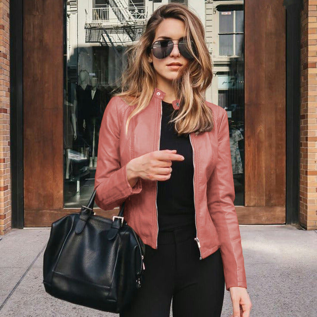 Alexis - Women's Vegan Leather Biker Jacket - photo 6