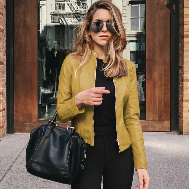 Alexis - Women's Vegan Leather Biker Jacket - photo 4