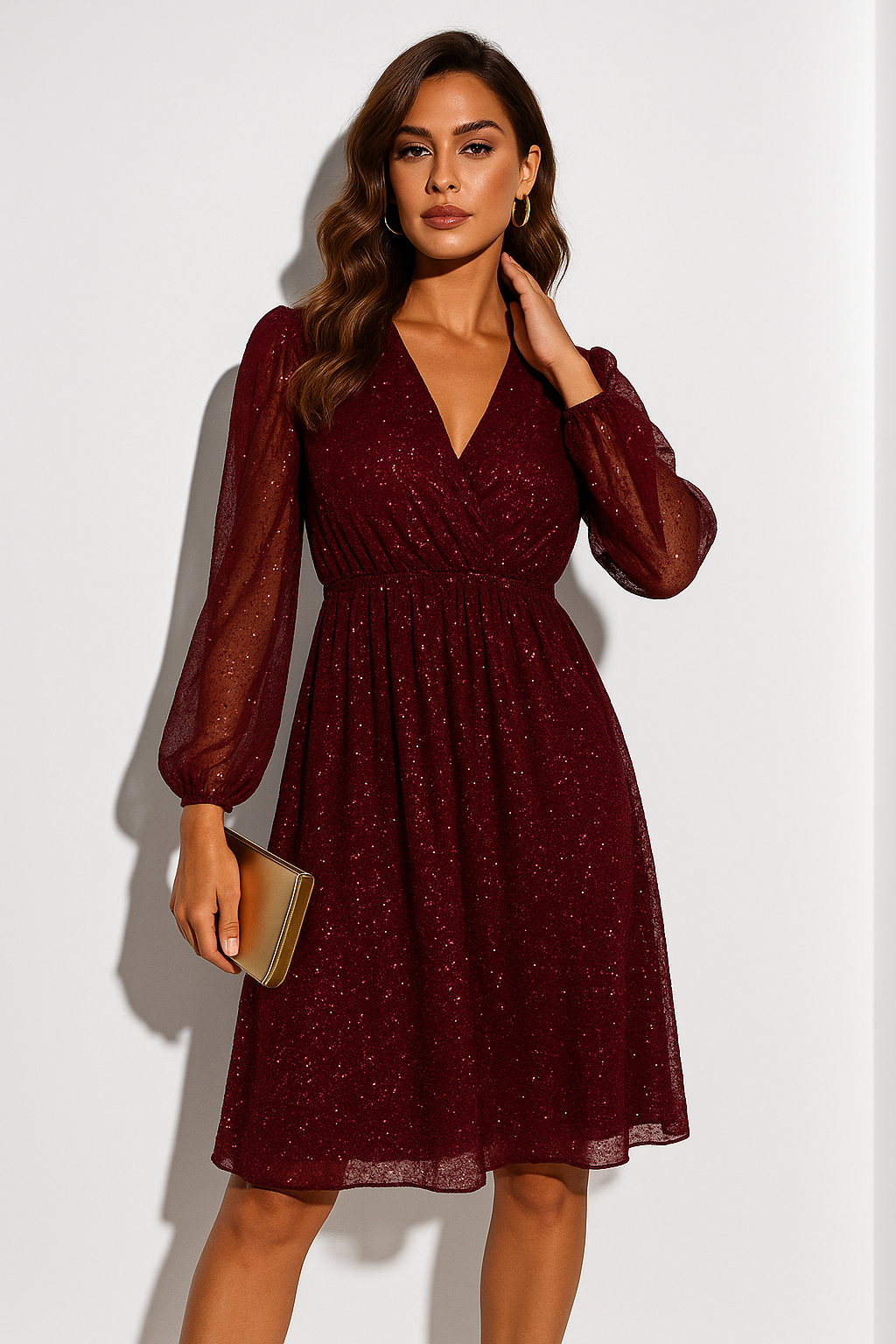 Women’s Elegant Glitter Mini Dress - photo 3