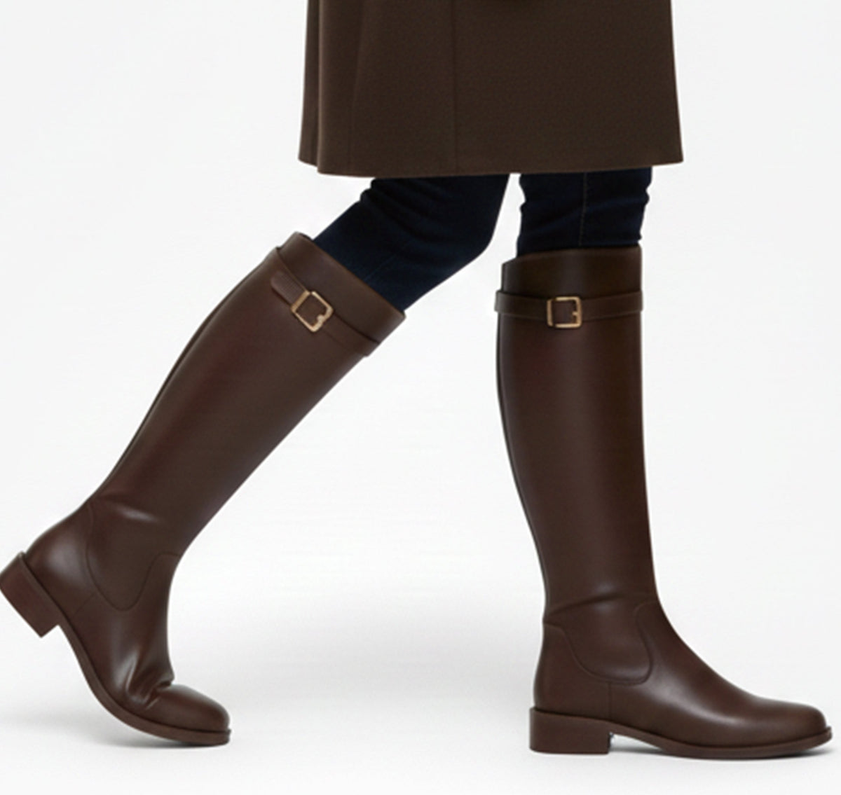 Haldis - Women's Knee-High Boots with Flat Sole