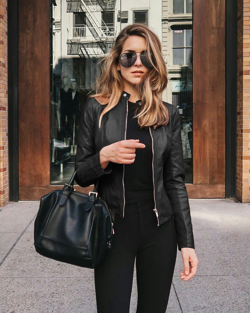 Alexis - Women's Vegan Leather Biker Jacket - photo 2