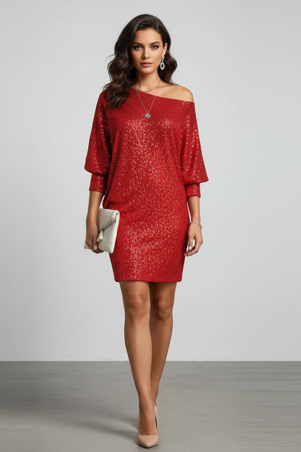 Mireille - Women's Sparkly Glitter Party Mini Dress - photo 3
