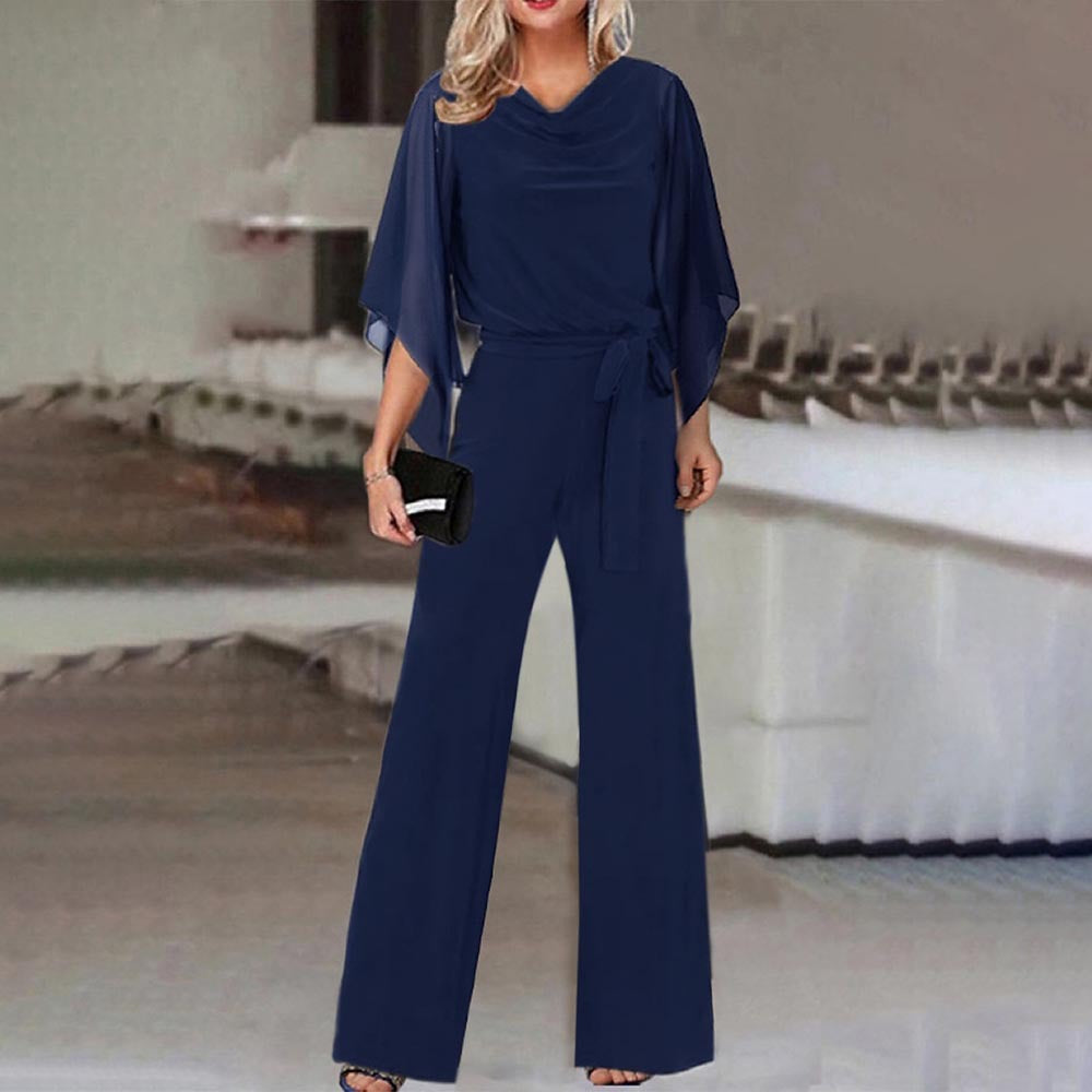 Women's Chiffon Sleeve Wide Leg Wedding Guest Jumpsuit - photo 7