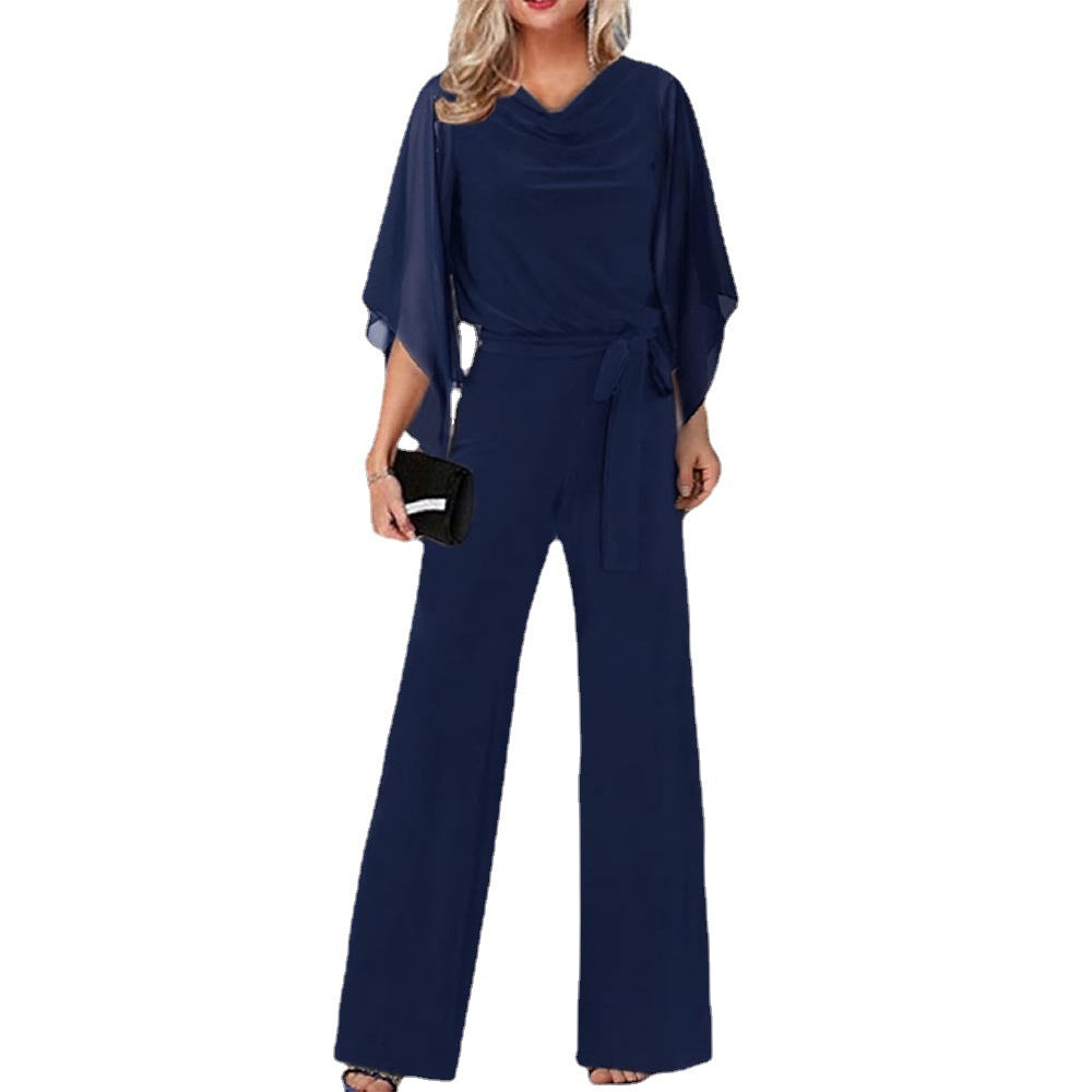 Women's Chiffon Sleeve Wide Leg Wedding Guest Jumpsuit - photo 11