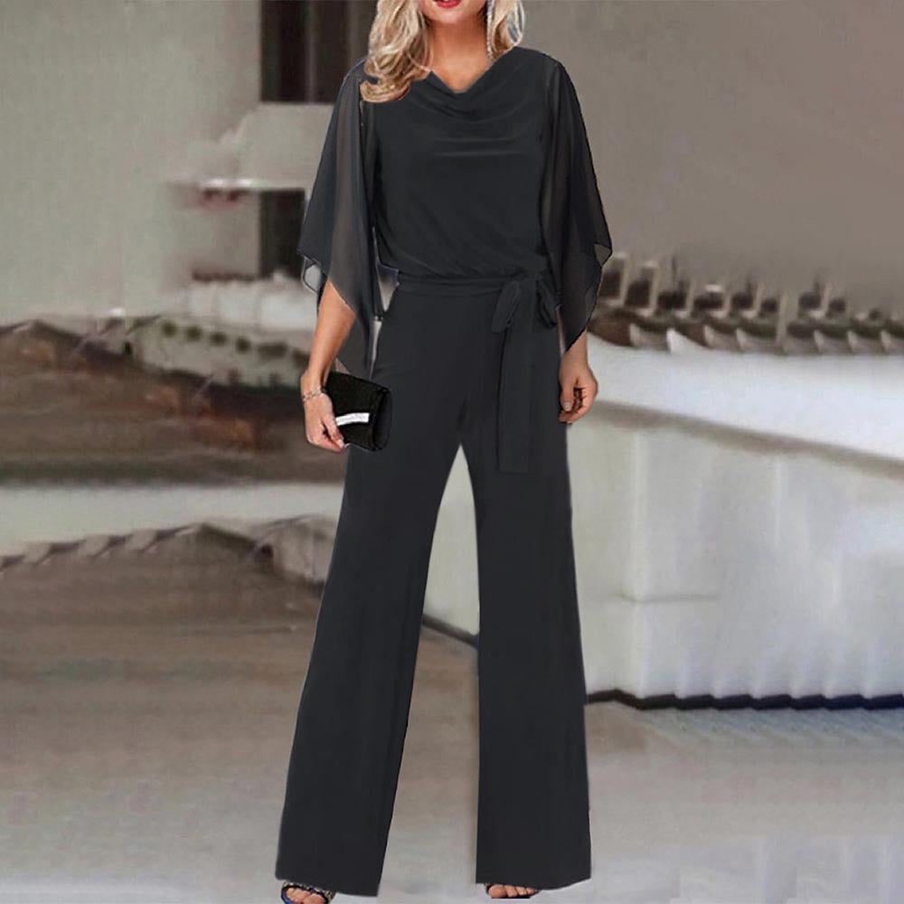 Women's Chiffon Sleeve Wide Leg Wedding Guest Jumpsuit - photo 8