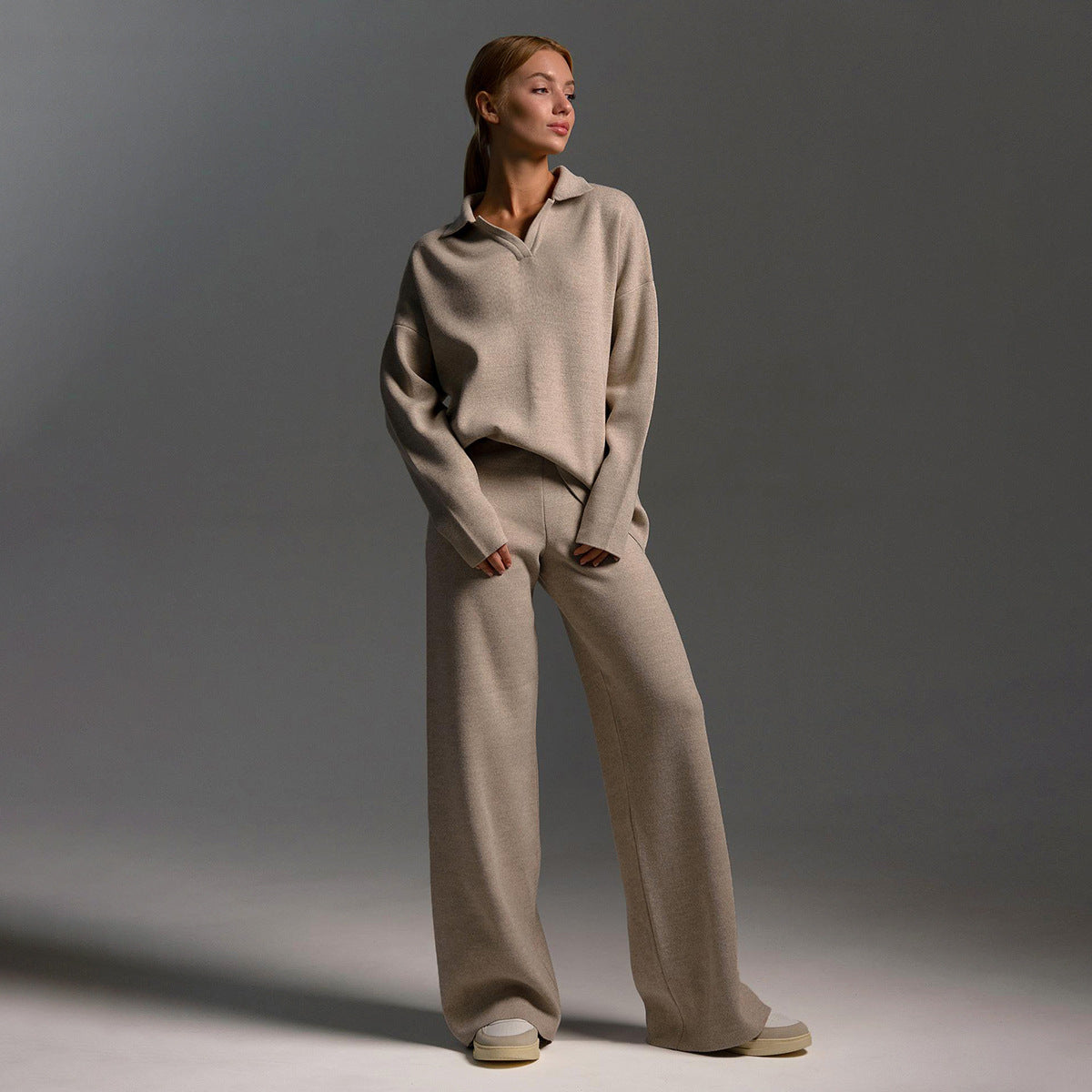 Women's Wide-Leg Polo Loungewear Set - photo 1