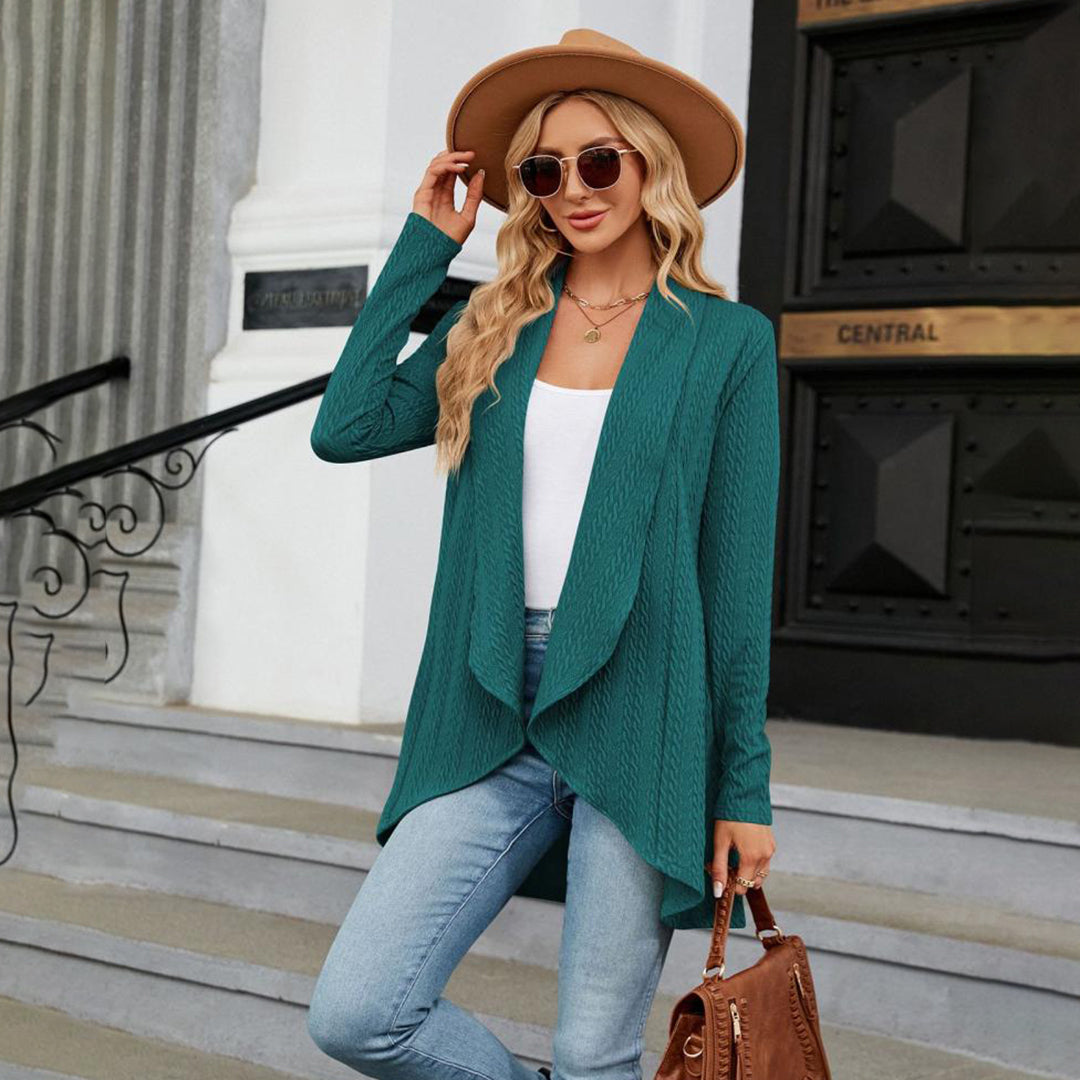 Carmela - Women's Long Cardigan with Open Front