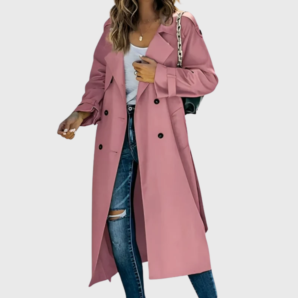 Women's Lightweight Water Resistant Trench Coat with Belt - photo 1