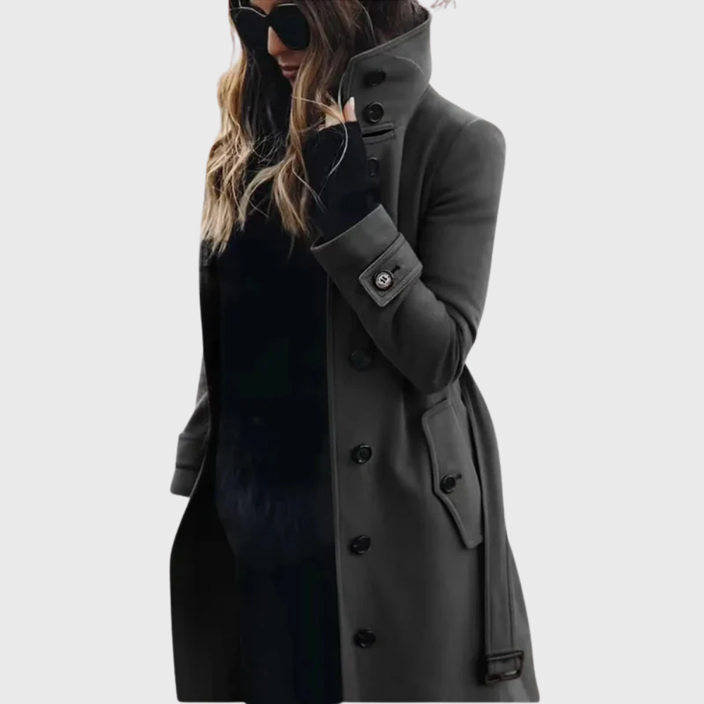 Women's Water-Repellent Long Trench Coat with Full Lining - photo 2