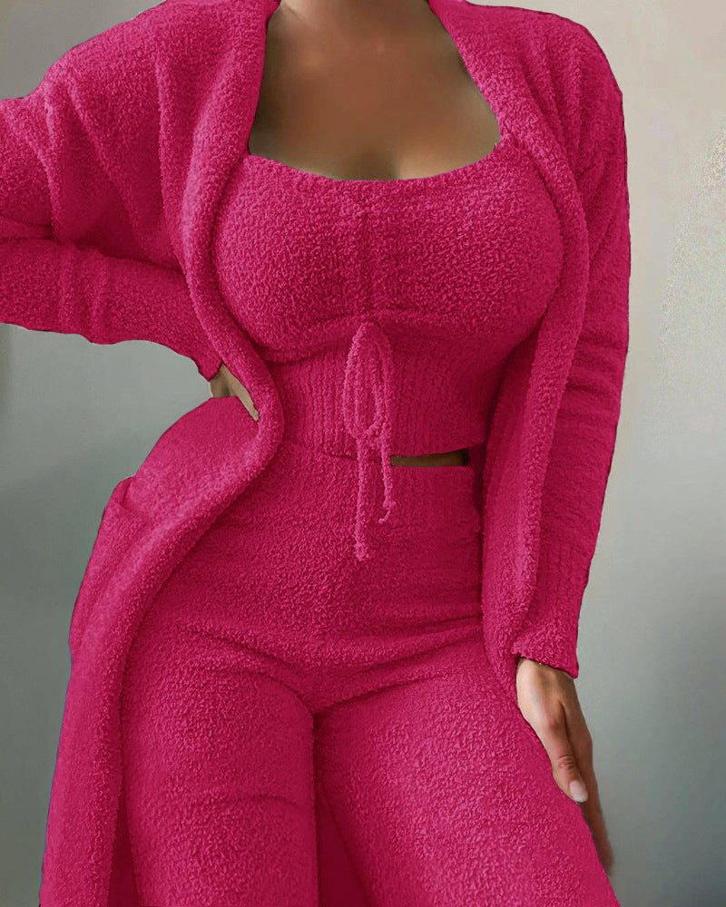 Zita - Women's Three-Piece Lounge Set with Cardigan