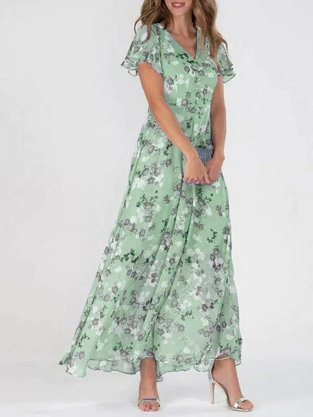 Elodie - Women's Floral Print Chiffon Maxi Dress - photo 2