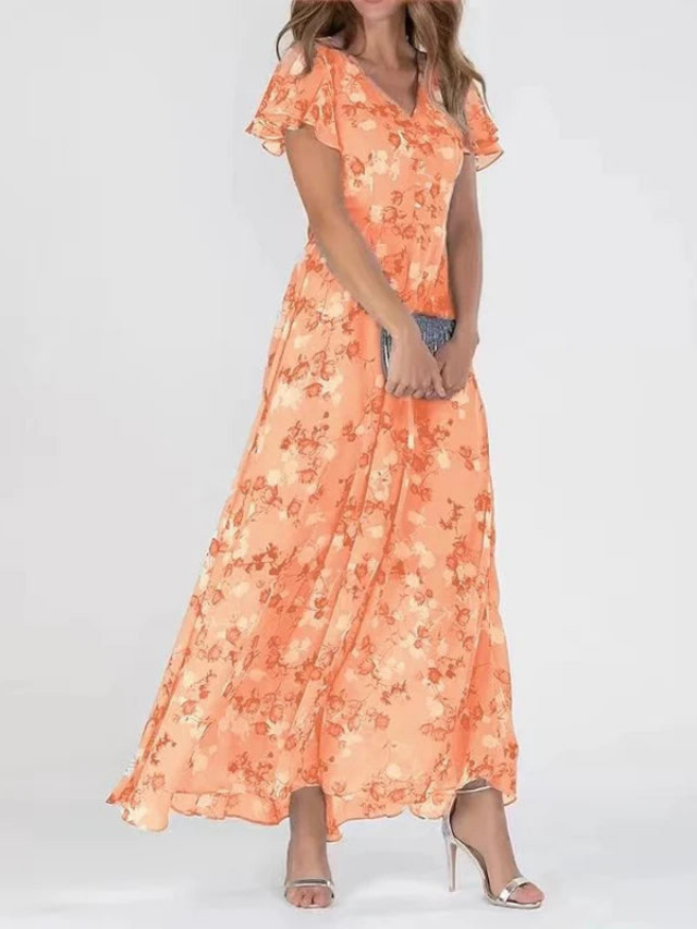 Elodie - Women's Floral Print Chiffon Maxi Dress - photo 1