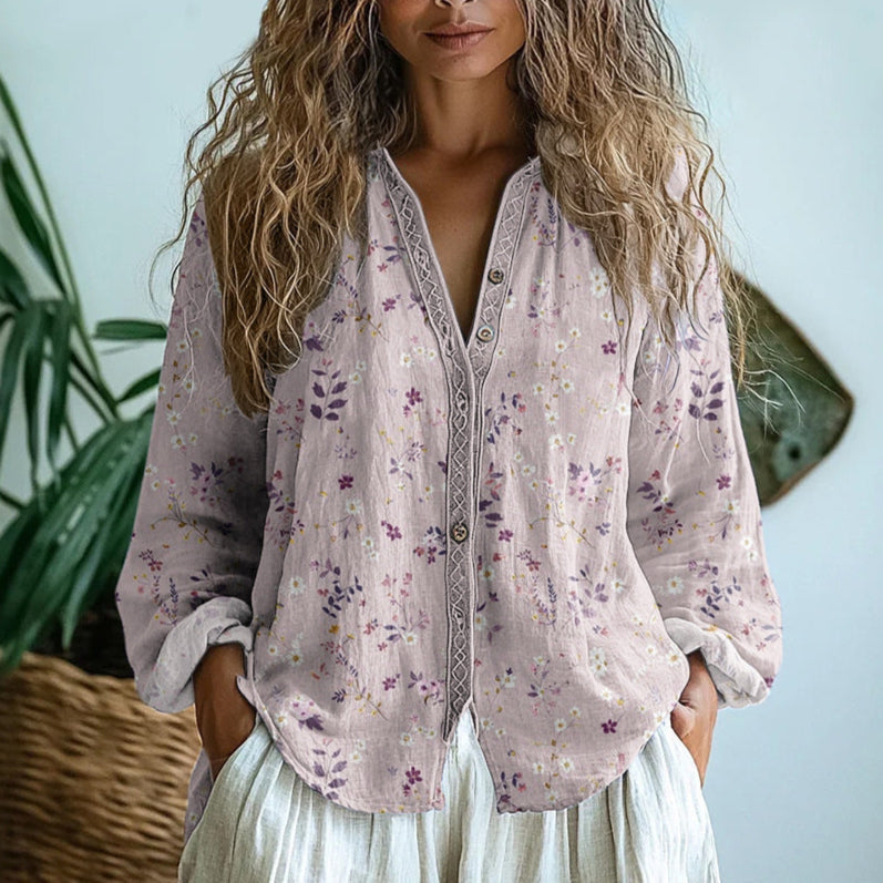 Women’s Boho Vintage Floral Printed Blouse - photo 3