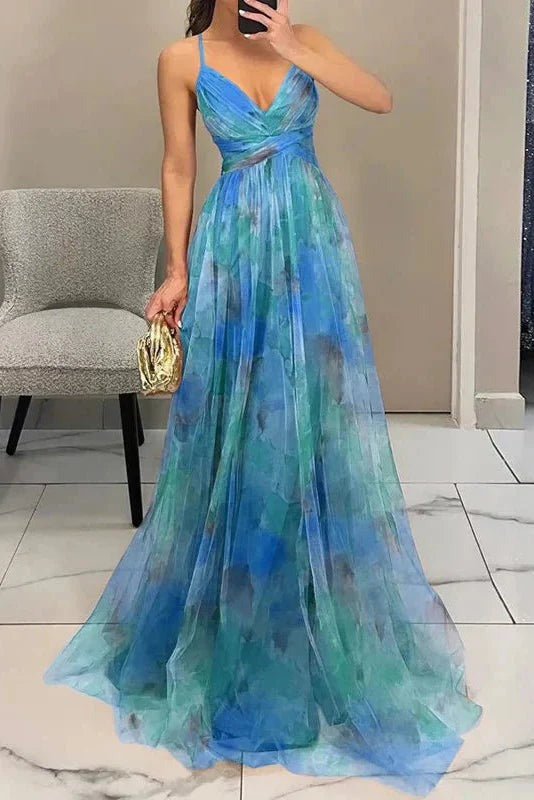 Women's Wedding Guest Floral Maxi Dress with Pleated Skirt - photo 14