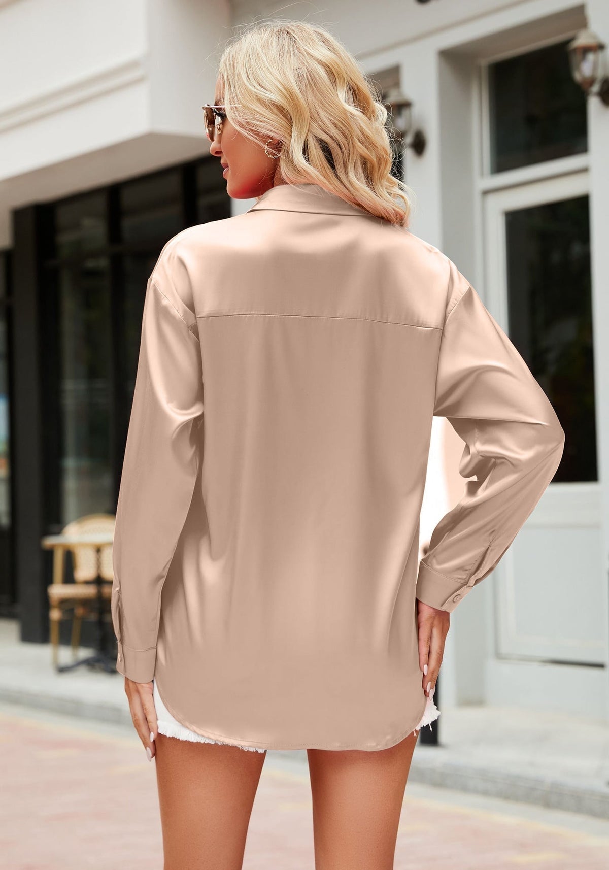 Bonita - Women's Satin Blouse with Relaxed Drape