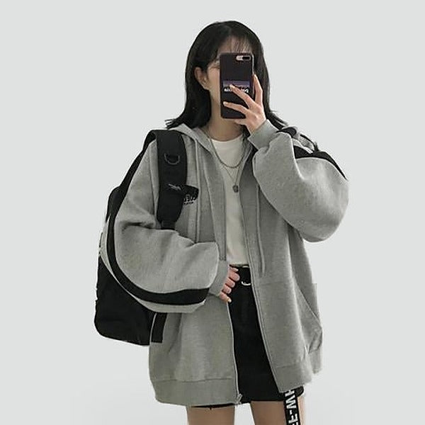Fay - Women's Relaxed Hoodie with Zip Front - photo 4