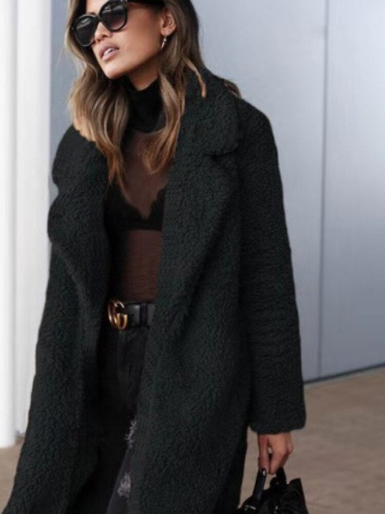 Soft Women's Fleece Teddy Coat Long Style - photo 2