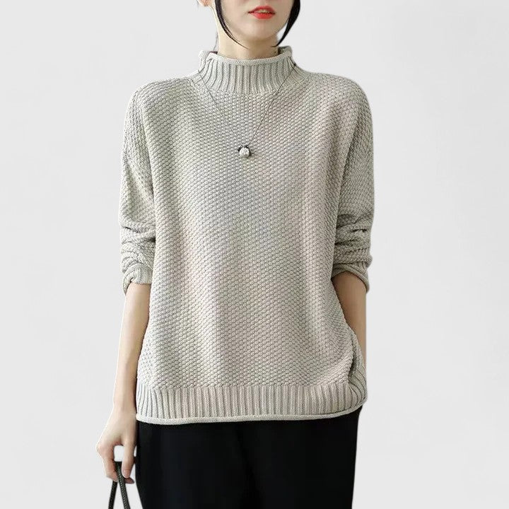 Sterre - Women's Knitted Jumper with Classic Neckline