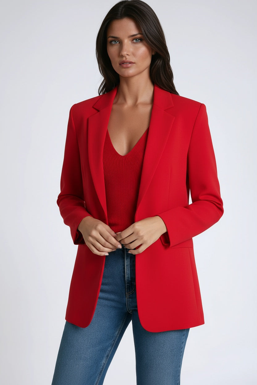 Mirabelle - Women's Longline Blazer with Open Front