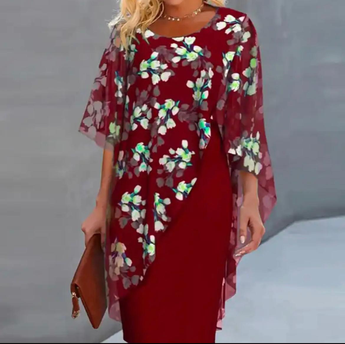 Roseanna - Women's Dress with Overlay Panel