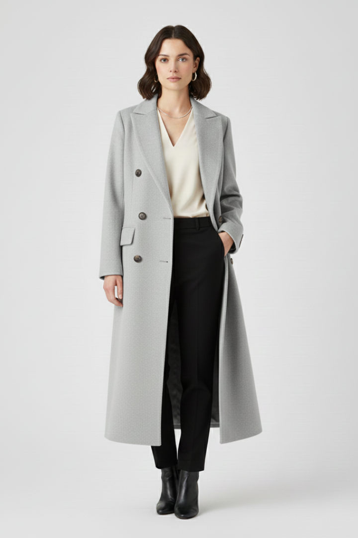 Women’s Coat with Lapel Collar and Button Fastening - photo 3